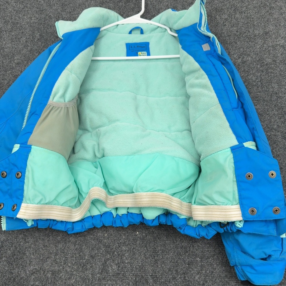 LL Bean Ski Jacket Kids S 8 Blue Nylon Thinsulate Tek2 Insulated Winter Outdoor - Picture 4 of 9